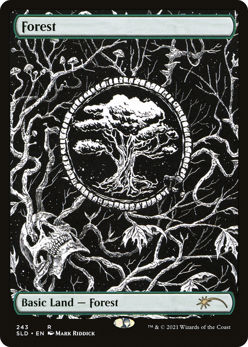 Forest (Crushing Brutality) (SLD-243) [Secret Lair] Drop MTG Single Wizards of the Coast