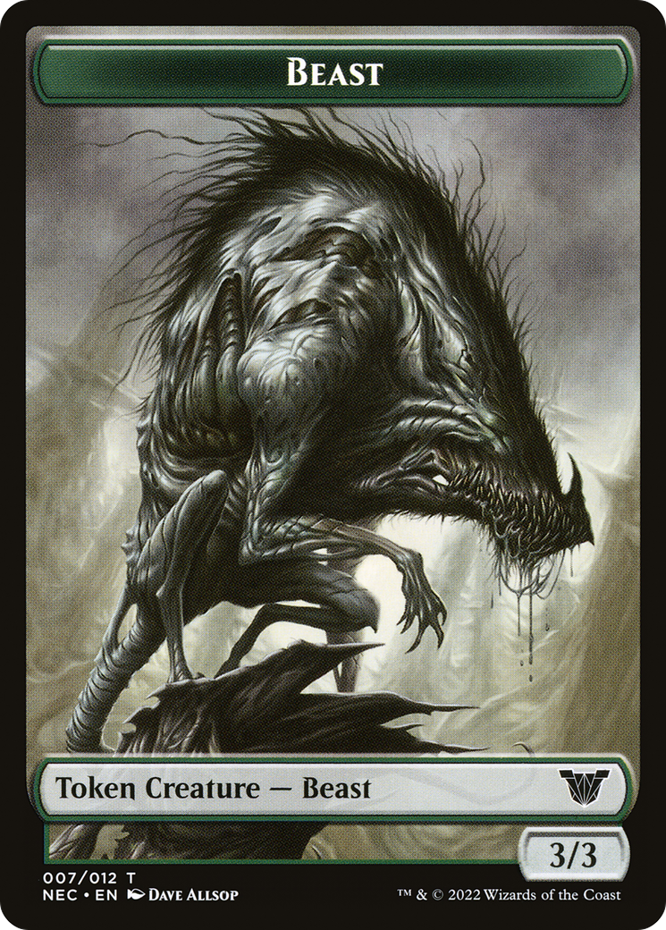 Beast (TNEC-007) [Tokens] Neon Dynasty Commander Tokens Foil MTG Single Wizards of the Coast