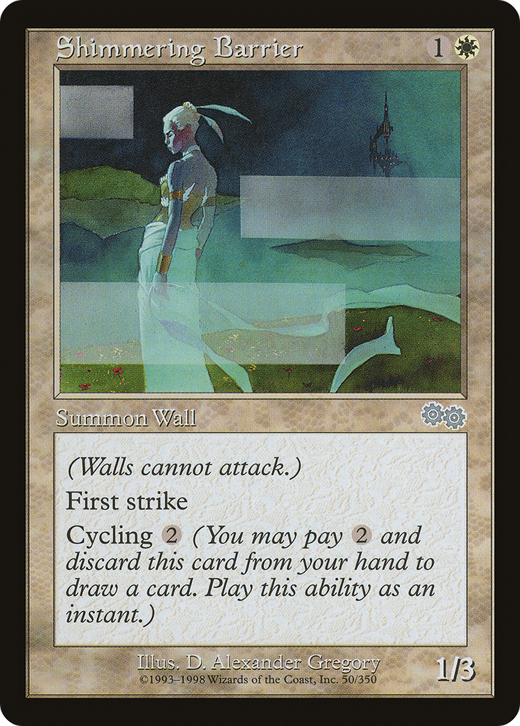 Shimmering Barrier (USG-050) [Urza's Saga] MTG Single Wizards of the Coast
