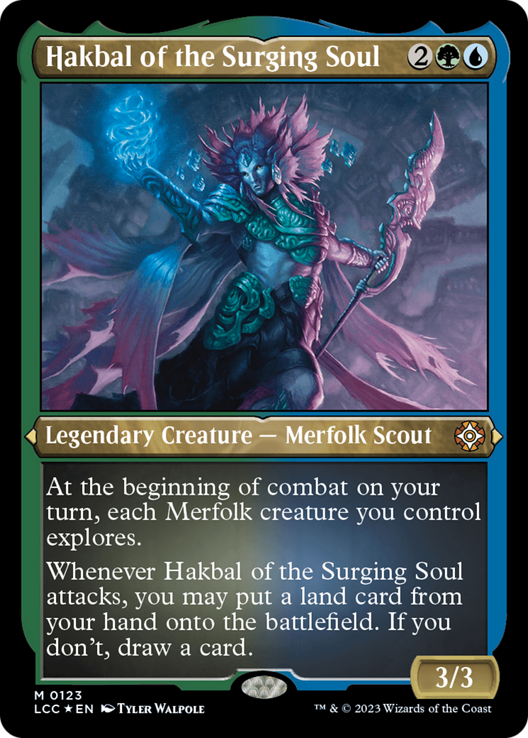 Hakbal of the Surging Soul (Display Commander) - Thick Stock (LCC-123) [The Lost Caverns of Ixalan Commander] Foil MTG Single Wizards of the Coast