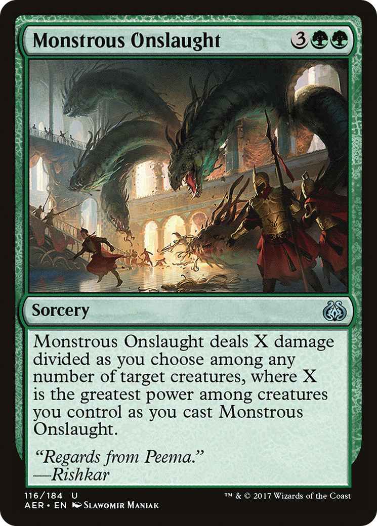 Monstrous Onslaught (AER-116) [Aether Revolt] Foil MTG Single Wizards of the Coast