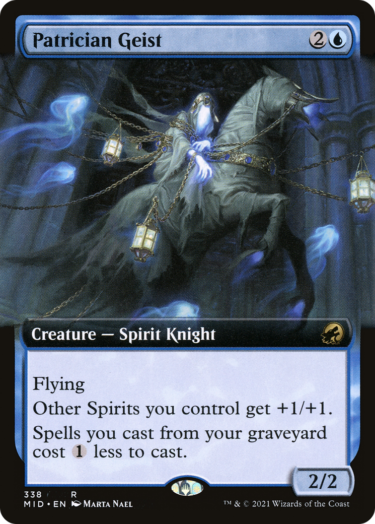Patrician Geist (MID-338) [Innistrad: Midnight Hunt] (Extended Art) Foil MTG Single Wizards of the Coast