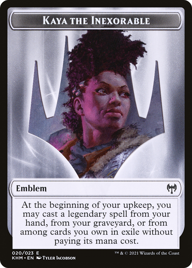 Kaya the Inexorable Emblem (TKHM-020) [Tokens] Kaldheim Tokens Foil MTG Single Wizards of the Coast