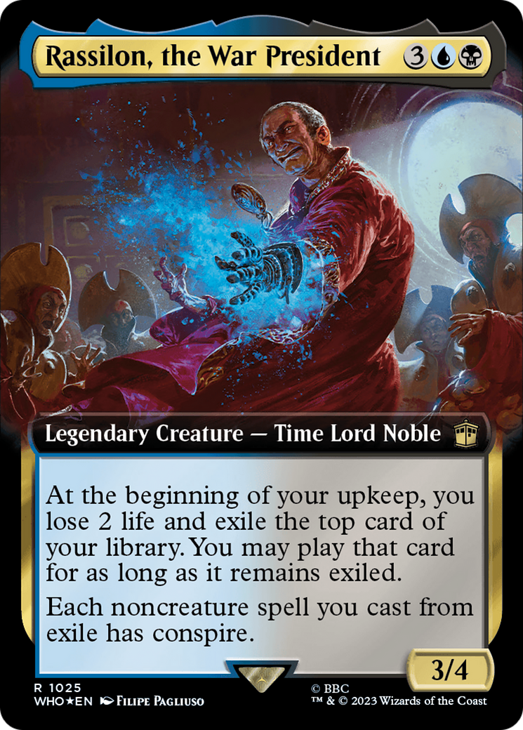 Rassilon, the War President (WHO-1025) [Doctor Who] (Extended Art) Foil MTG Single Wizards of the Coast
