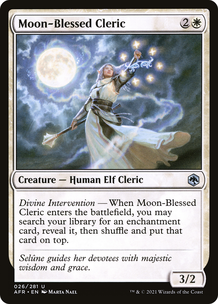 Moon-Blessed Cleric [Dungeons & Dragons: Adventures in the Forgotten Realms] MTG Single Magic: The Gathering
