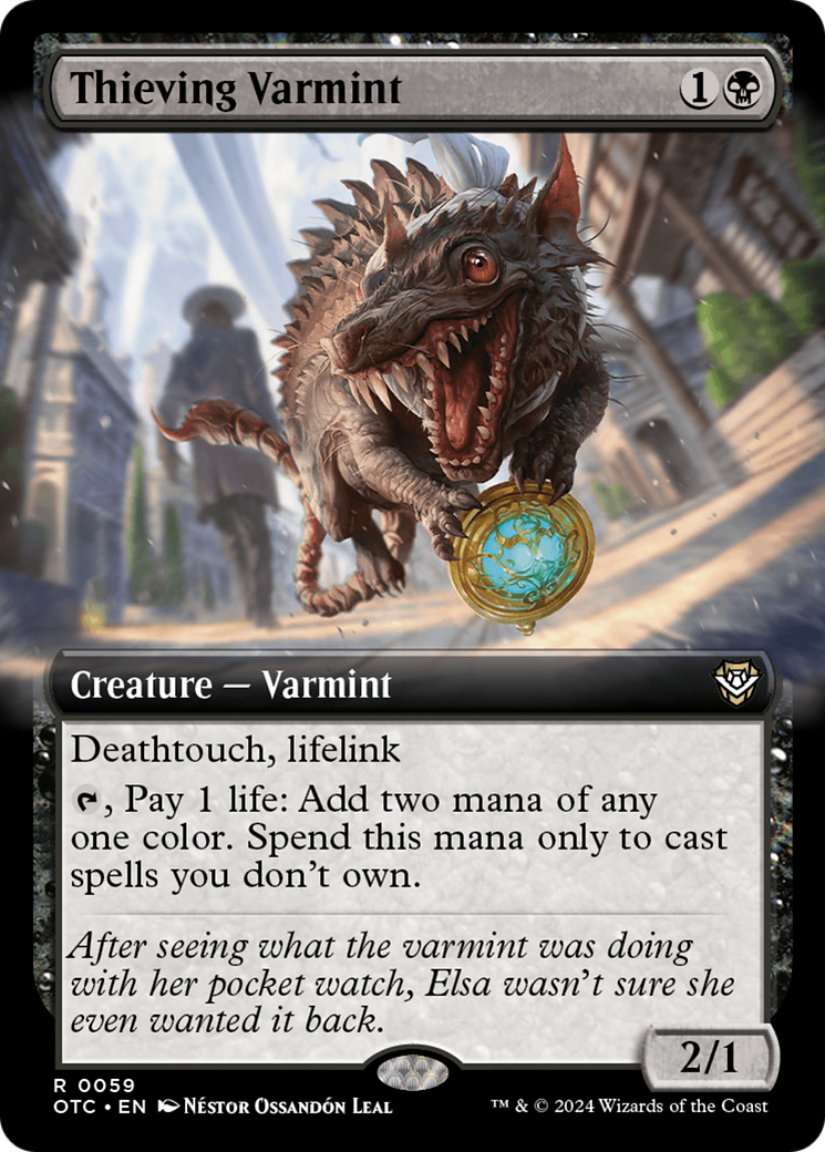Thieving Varmint (OTC-059) [Outlaws of Thunder Junction Commander] (Extended Art) MTG Single Wizards of the Coast