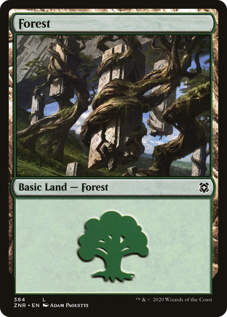 Forest (ZNR-384) [Zendikar Rising] Foil MTG Single Wizards of the Coast