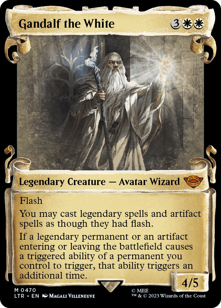 Gandalf the White (Showcase Scrolls) (LTR-470) [The Lord of the Rings: Tales of Middle-earth] (Showcase) Foil MTG Single Wizards of the Coast