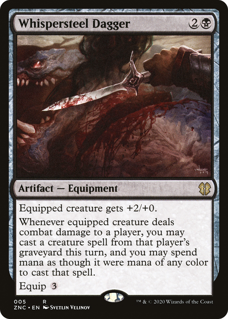 Whispersteel Dagger (ZNC-005) [Zendikar Rising Commander] MTG Single Wizards of the Coast