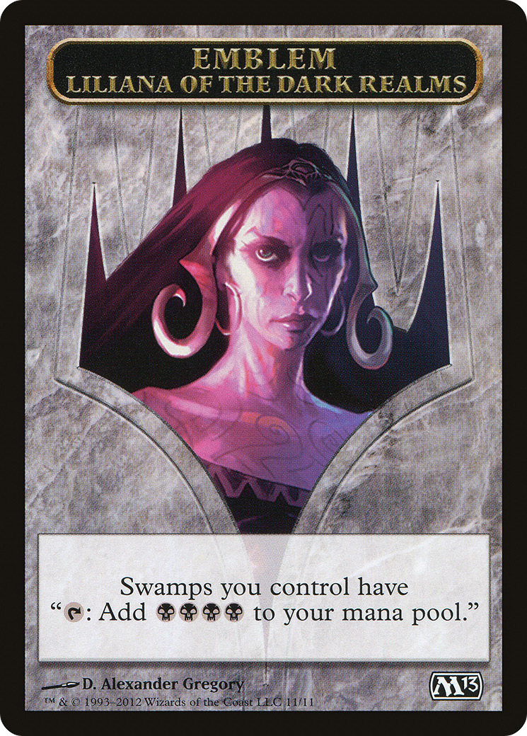 Emblem - Liliana of the Dark Realms (M13-011) [Tokens] Magic 2013 Tokens MTG Single Wizards of the Coast