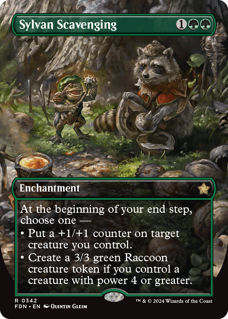 Sylvan Scavenging (FDN-342) [Foundations] (Borderless) Foil MTG Single Wizards of the Coast