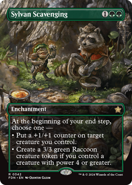 Sylvan Scavenging (FDN-342) [Foundations] (Borderless) Foil MTG Single Wizards of the Coast