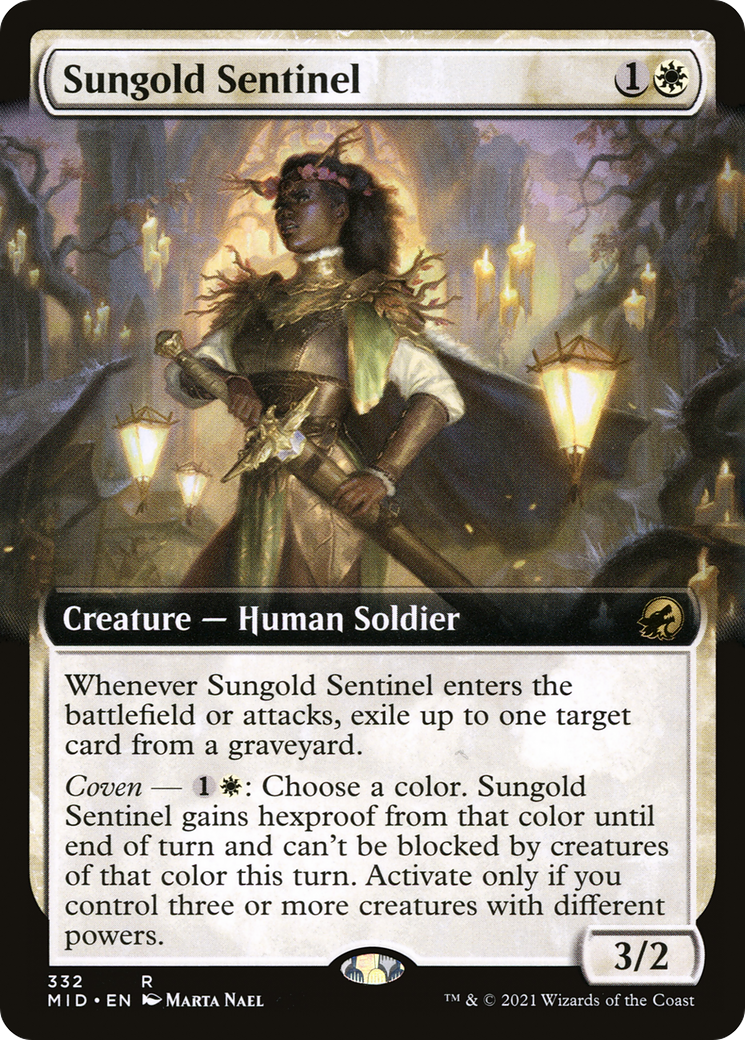 Sungold Sentinel (MID-332) [Innistrad: Midnight Hunt] (Extended Art) Foil MTG Single Wizards of the Coast
