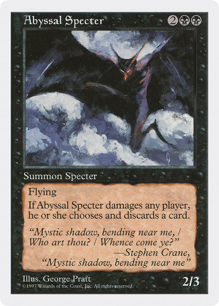 Abyssal Specter (5ED-) [Fifth Edition] MTG Single Wizards of the Coast