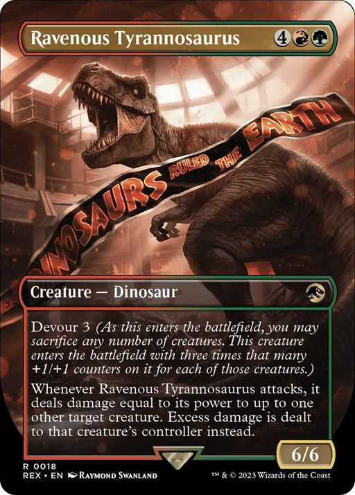 Ravenous Tyrannosaurus (REX-018) [Jurassic World Collection] (Borderless) MTG Single Wizards of the Coast