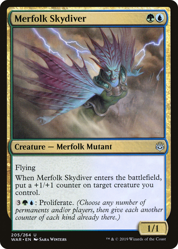 Merfolk Skydiver (WAR-205) [War of the Spark] Foil MTG Single Wizards of the Coast