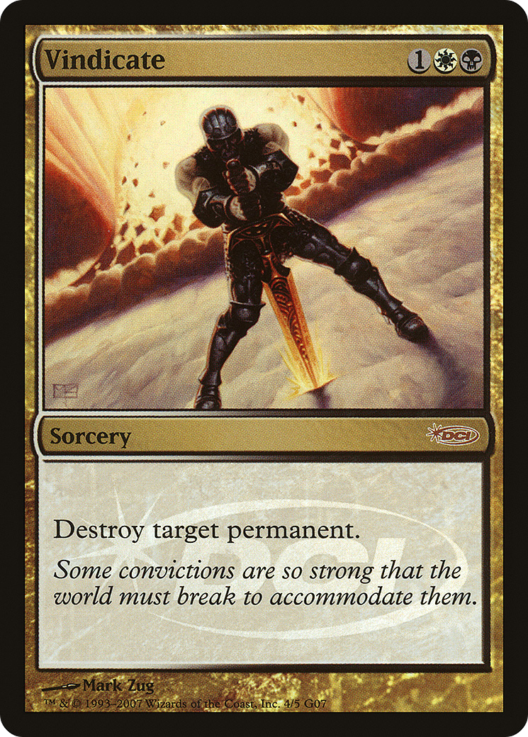 Vindicate (2007) (JDG-004) [Misc] Judge Gift Cards 2007 Foil MTG Single Wizards of the Coast