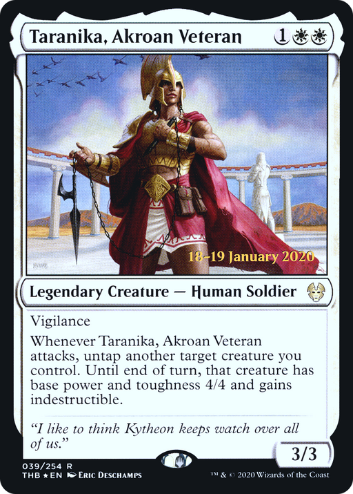 Taranika, Akroan Veteran (PRE-039) [Theros Beyond Death Promos] Foil MTG Single Wizards of the Coast