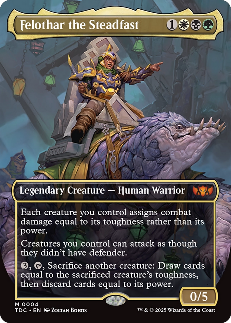 Felothar the Steadfast (TDC-004) [Commander: Tarkir: Dragonstorm] (Borderless) Foil MTG Single Wizards of the Coast