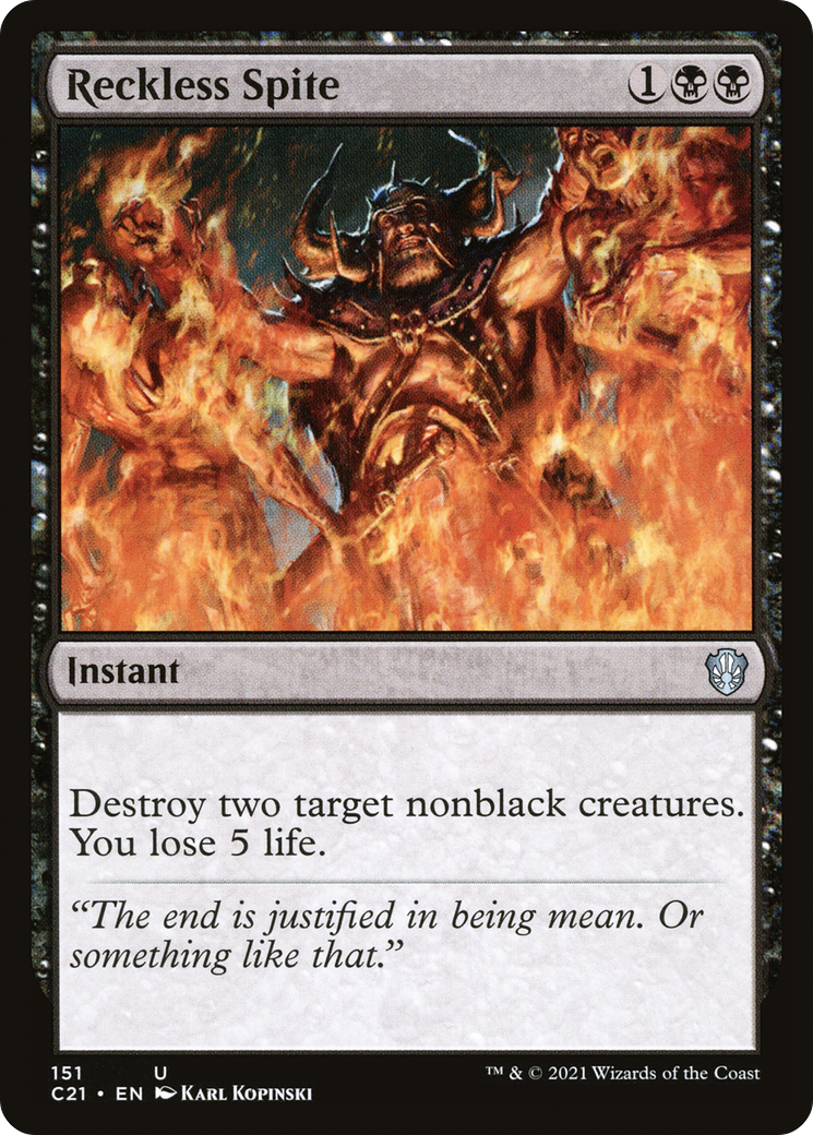 Reckless Spite (C21-151) [Commander 2021] MTG Single Wizards of the Coast