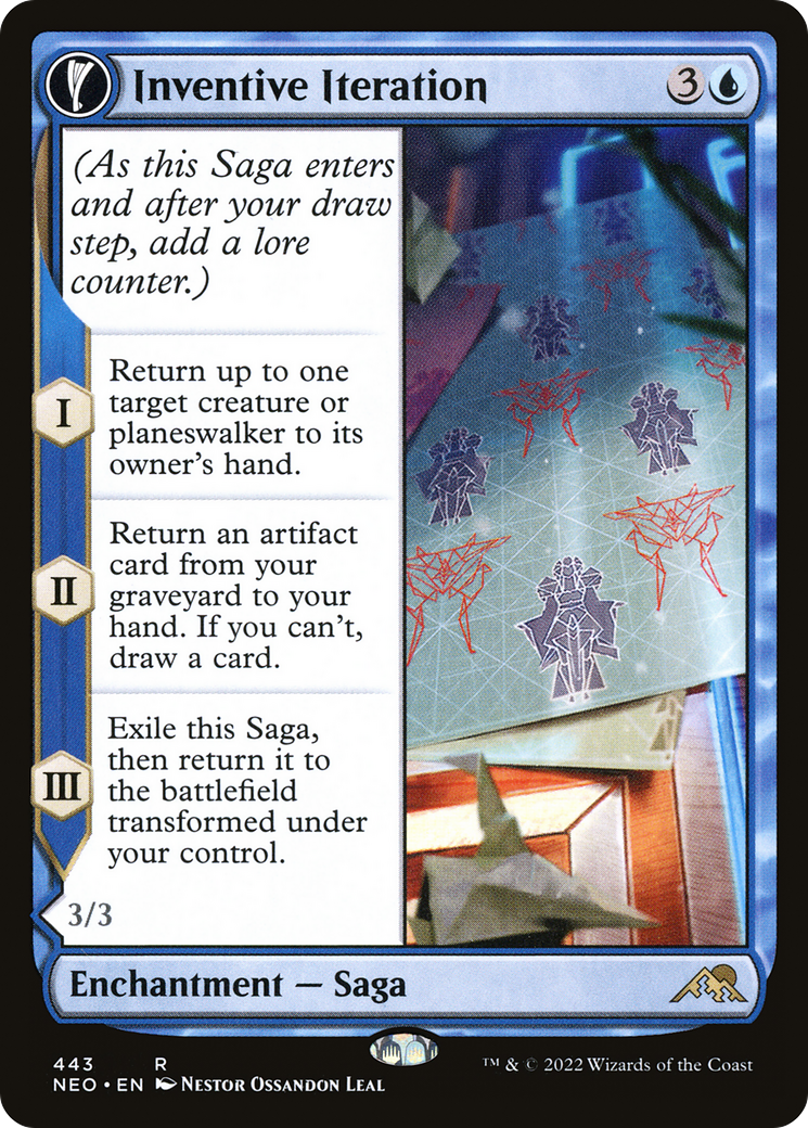 Inventive Iteration // Living Breakthrough (NEO-443) [Kamigawa: Neon Dynasty] (Extended Art) MTG Single Wizards of the Coast