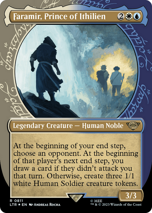 Faramir, Prince of Ithilien (Surge Foil) (LTR-811) [The Lord of the Rings: Tales of Middle-earth] (Showcase) (Borderless) Foil MTG Single Wizards of the Coast