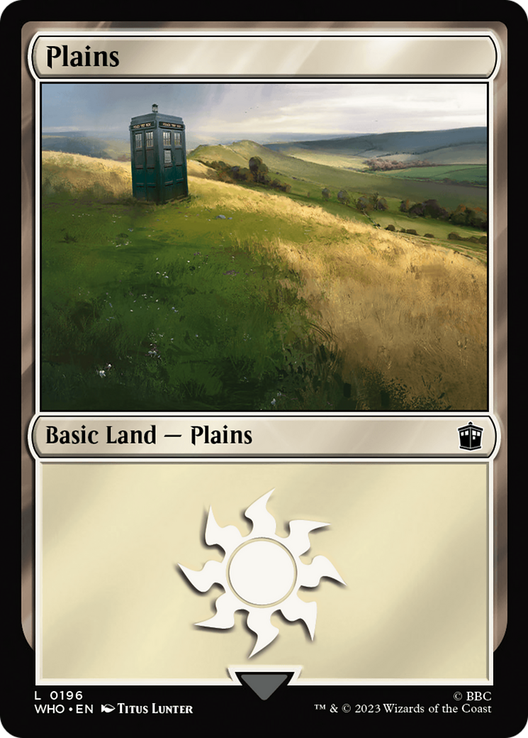 Plains (WHO-196) [Doctor Who] Foil MTG Single Wizards of the Coast