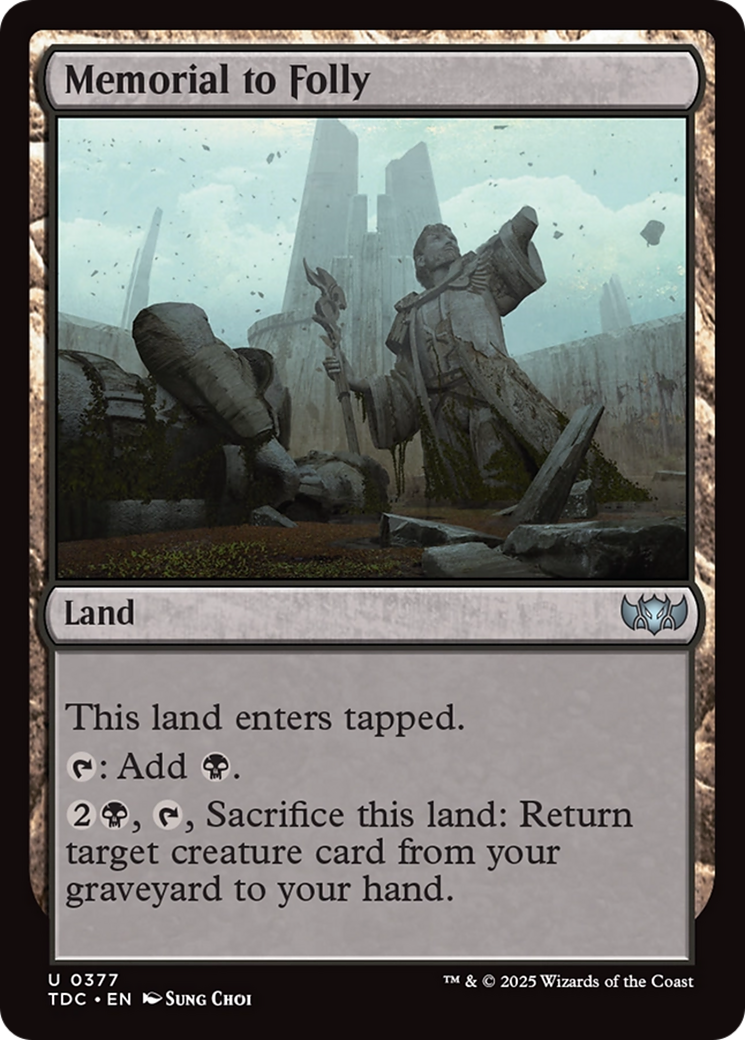 Memorial to Folly (TDC-377) [Commander: Tarkir: Dragonstorm] MTG Single Wizards of the Coast