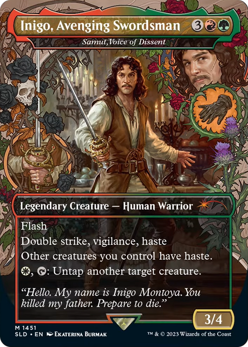 Inigo, Avenging Swordsman - Samut, Voice of Dissent (SLD-1451) [Secret Lair] Drop (Borderless) MTG Single Wizards of the Coast