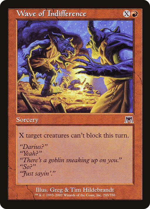 Wave of Indifference (ONS-243) [Onslaught] MTG Single Wizards of the Coast