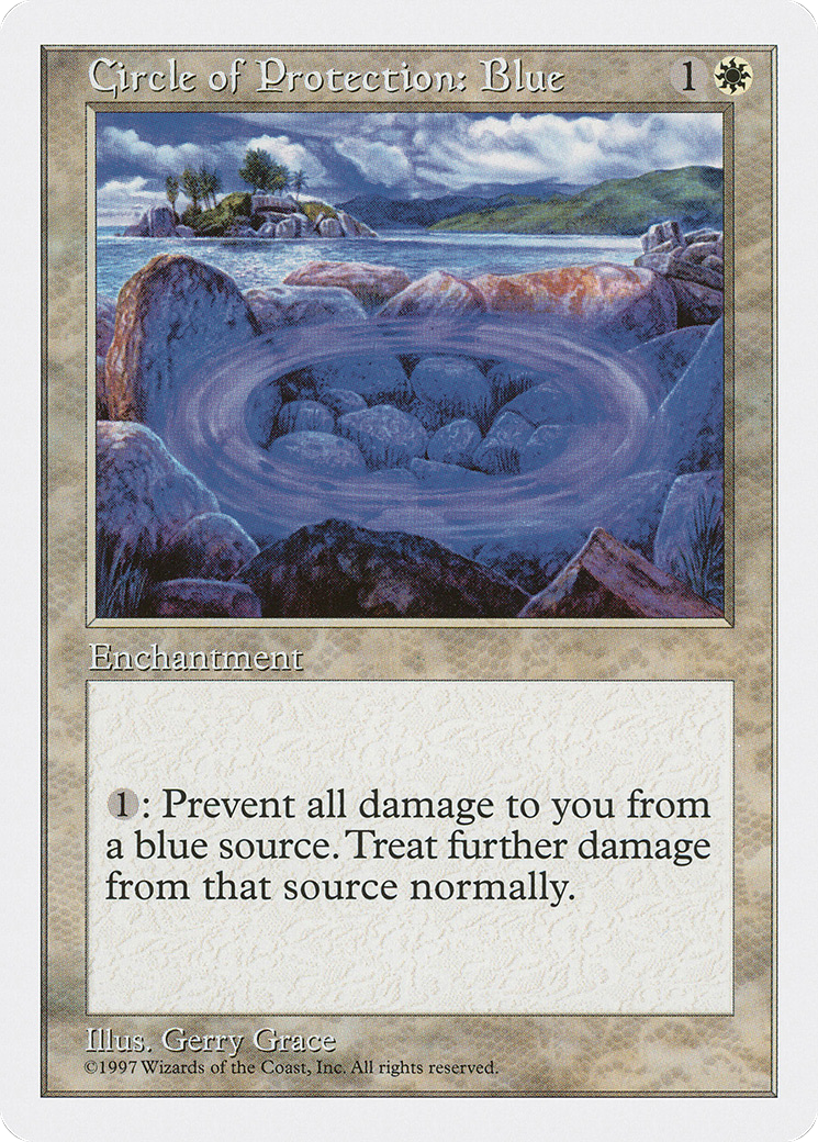 Circle of Protection: Blue (5ED-018) [Fifth Edition] MTG Single Wizards of the Coast