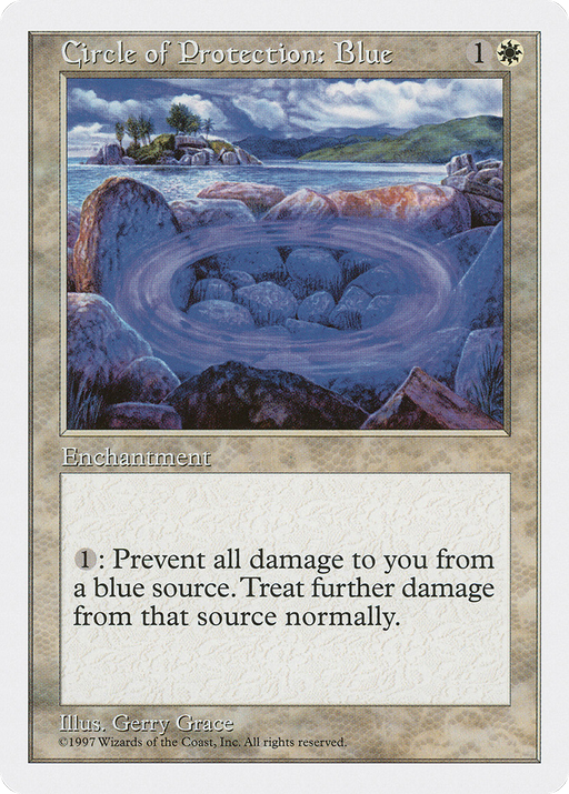 Circle of Protection: Blue (5ED-018) [Fifth Edition] MTG Single Wizards of the Coast