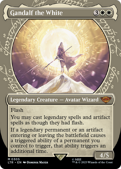 Gandalf the White (LTR-305) [The Lord of the Rings: Tales of Middle-earth] (Showcase) (Borderless) MTG Single Wizards of the Coast