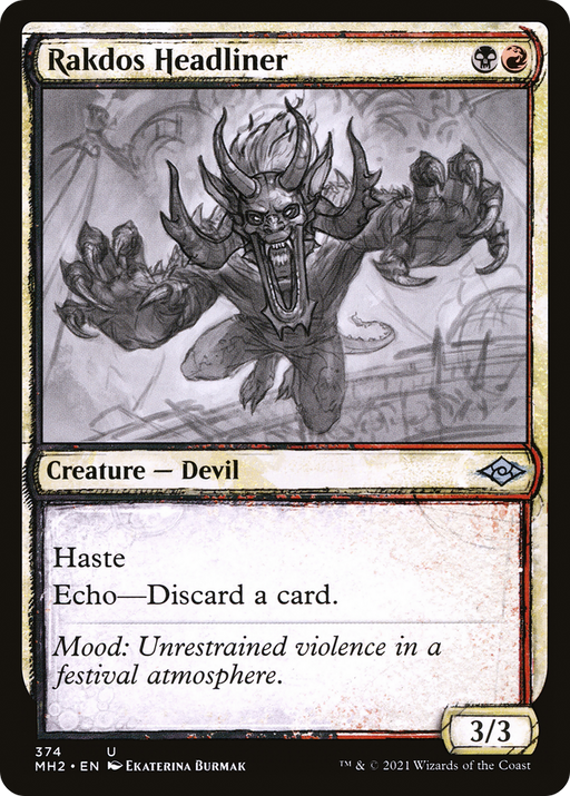 Rakdos Headliner (MH2-374) [Modern Horizons 2] (Showcase) Foil MTG Single Modern Horizons 2