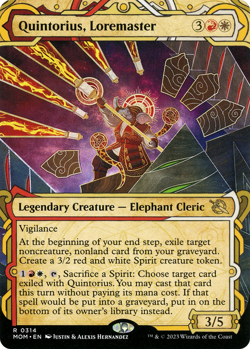 Quintorius, Loremaster (MOM-314) [March of the Machine] (Showcase) (Borderless) Foil MTG Single Wizards of the Coast