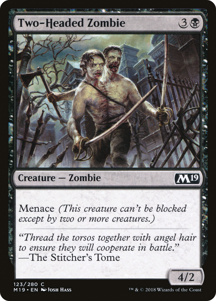 Two-Headed Zombie (M19-123) [Core Set 2019] Foil MTG Single Wizards of the Coast