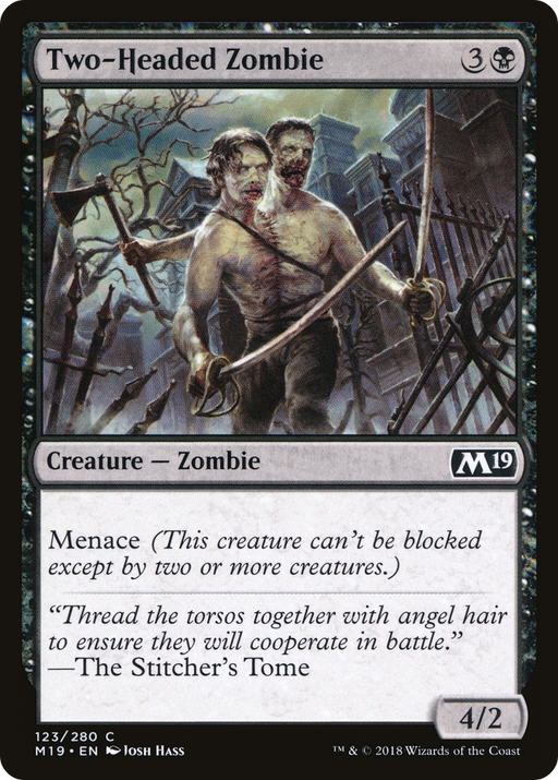 Two-Headed Zombie (M19-123) [Core Set 2019] MTG Single Wizards of the Coast