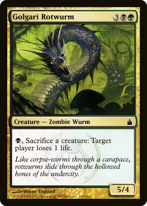 Golgari Rotwurm (RAV-210) [Ravnica: City of Guilds] MTG Single Wizards of the Coast
