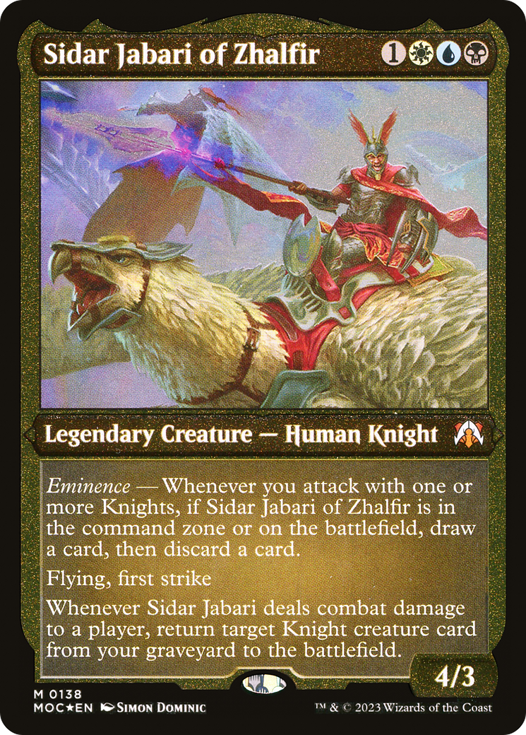 Sidar Jabari of Zhalfir (MOC-138) [March of the Machine Commander] Etched Foil MTG Single Wizards of the Coast