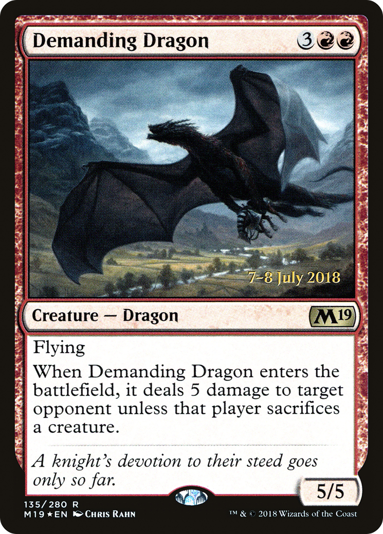 Demanding Dragon (PRE-135) [Core Set 2019 Promos] Foil MTG Single Wizards of the Coast