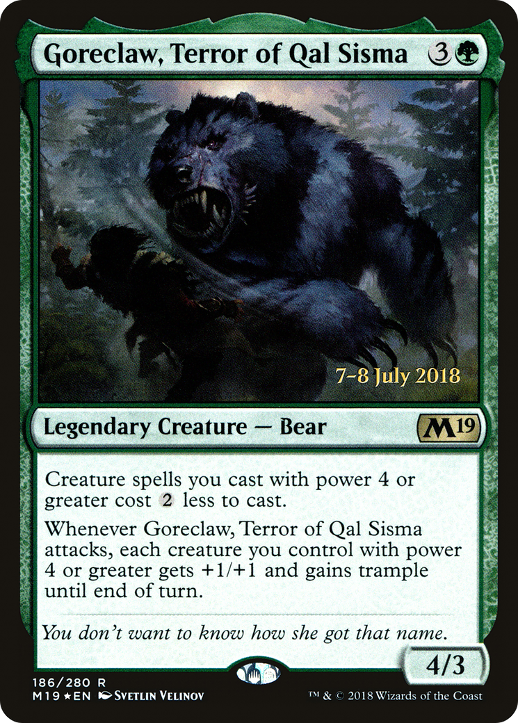 Goreclaw, Terror of Qal Sisma (PRE-186) [Core Set 2019 Promos] Foil MTG Single Wizards of the Coast