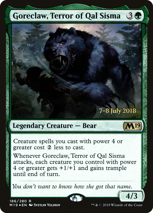 Goreclaw, Terror of Qal Sisma (PRE-186) [Core Set 2019 Promos] Foil MTG Single Wizards of the Coast