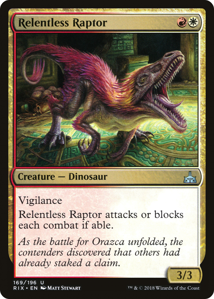 Relentless Raptor (RIX-169) [Rivals of Ixalan] Foil MTG Single Wizards of the Coast