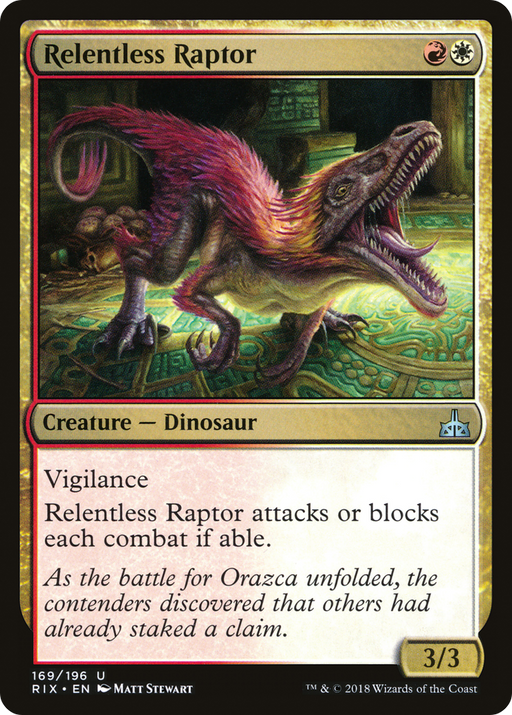 Relentless Raptor (RIX-169) [Rivals of Ixalan] MTG Single Wizards of the Coast