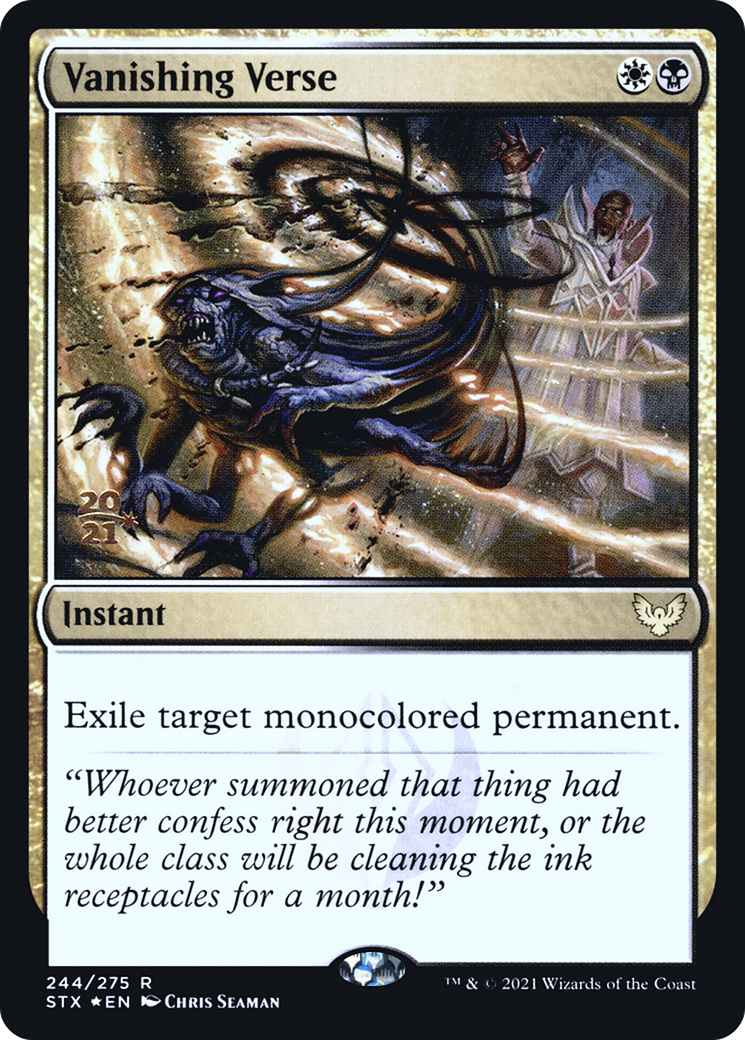 Vanishing Verse (PRE-244) [Strixhaven: School of Mages Promos] Foil MTG Single Wizards of the Coast