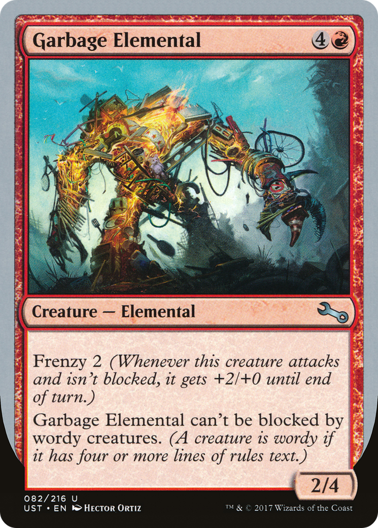 Garbage Elemental (A) (UST-082) [Unstable] Foil MTG Single Wizards of the Coast