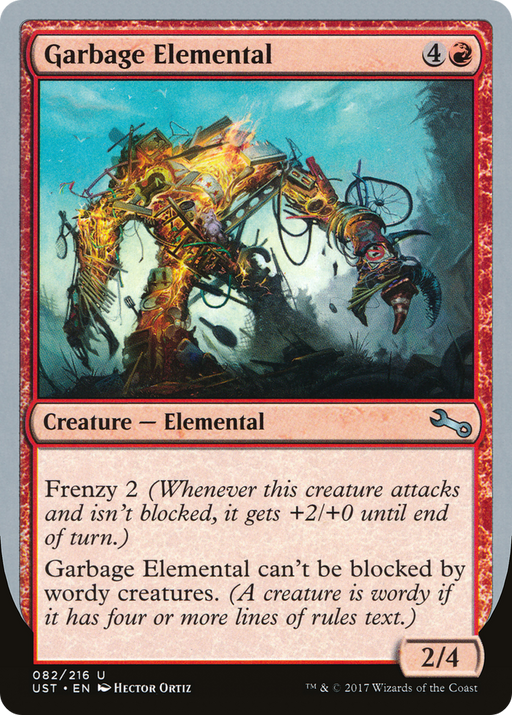 Garbage Elemental (A) (UST-082) [Unstable] Foil MTG Single Wizards of the Coast