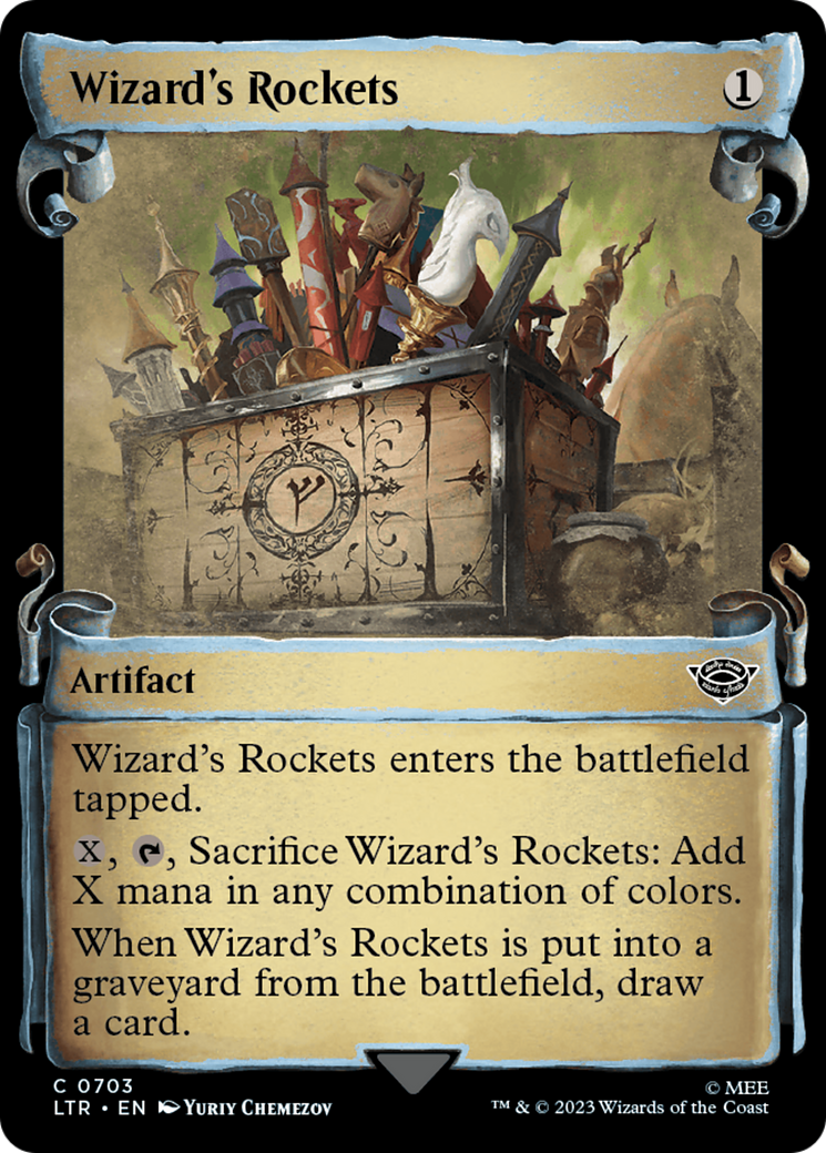 Wizard's Rockets (Showcase Scrolls) (LTR-703) [The Lord of the Rings: Tales of Middle-earth] (Showcase) Foil MTG Single Wizards of the Coast