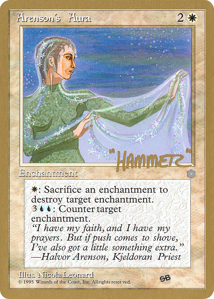 Arenson's Aura - 1996 Shawn "Hammer" Regnier (ICE) (SB) (WCD-) [Misc] Pro Tour Collector Set MTG Single Wizards of the Coast