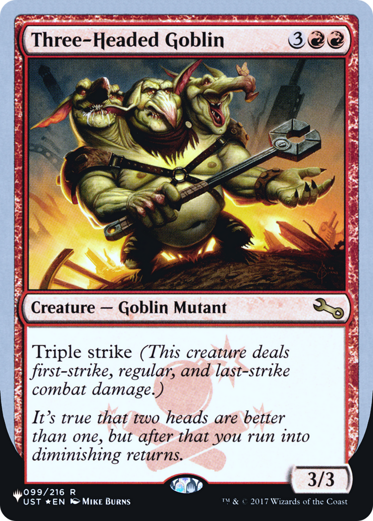 Three-Headed Goblin (LIST-031) [Mystery Booster] The List (Unfinity Foil Edition) Foil MTG Single Wizards of the Coast